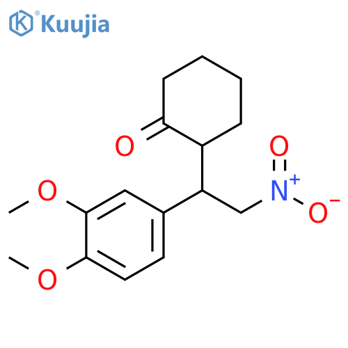 Cyclohexanone, 2-[1-(3,4-dimethoxyphenyl)-2-nitroethyl]- structure