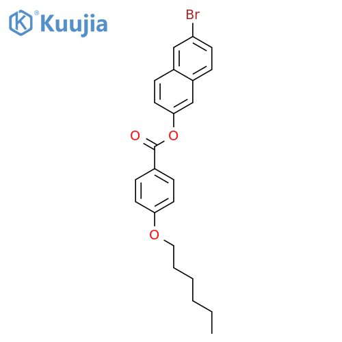 Benzoic acid, 4-(hexyloxy)-, 6-bromo-2-naphthalenyl ester structure