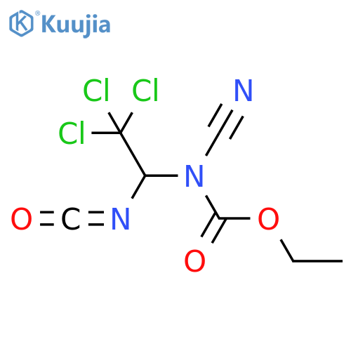 Carbamic acid, cyano(2,2,2-trichloro-1-isocyanatoethyl)-, ethyl ester structure