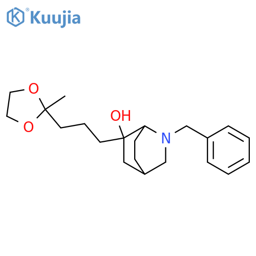 2-Azabicyclo[2.2.2]octan-6-ol,6-[3-(2-methyl-1,3-dioxolan-2-yl)propyl]-2-(phenylmethyl)- structure