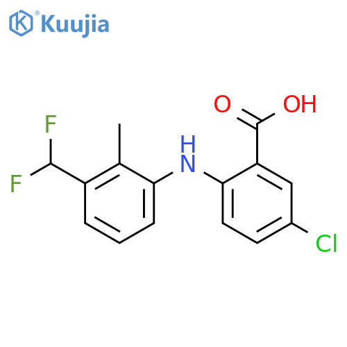 Benzoic acid, 5-chloro-2-[[3-(difluoromethyl)-2-methylphenyl]amino]- structure
