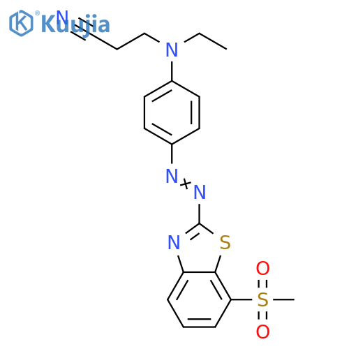 Propanenitrile,3-[ethyl[4-[[7-(methylsulfonyl)-2-benzothiazolyl]azo]phenyl]amino]- structure