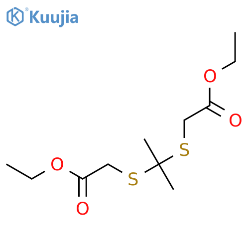 Acetic acid, 2,2'-[(1-methylethylidene)bis(thio)]bis-, diethyl ester structure
