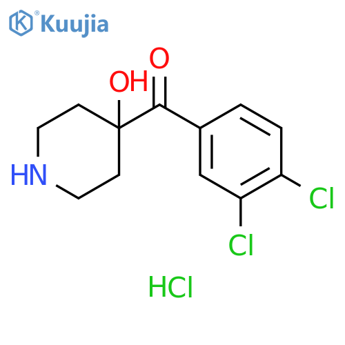 Methanone, (3,4-dichlorophenyl)(4-hydroxy-4-piperidinyl)-, hydrochloride (1:1) structure
