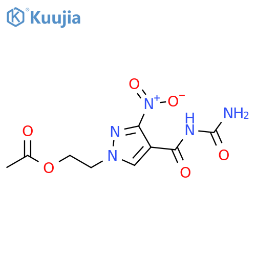 1H-Pyrazole-4-carboxamide,1-[2-(acetyloxy)ethyl]-N-(aminocarbonyl)-3-nitro- structure
