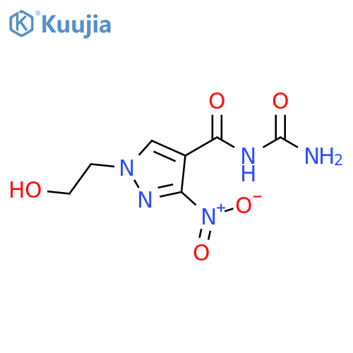 1H-Pyrazole-4-carboxamide,N-(aminocarbonyl)-1-(2-hydroxyethyl)-3-nitro- structure