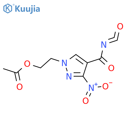 1H-Pyrazole-4-carbonyl isocyanate, 1-[2-(acetyloxy)ethyl]-3-nitro- structure