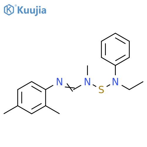 Methanimidamide,N'-(2,4-dimethylphenyl)-N-[(ethylphenylamino)thio]-N-methyl- structure