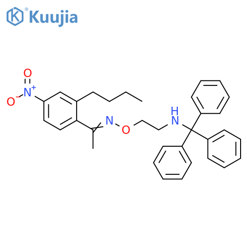 Ethanone, 1-(2-butyl-4-nitrophenyl)-,O-[2-[(triphenylmethyl)amino]ethyl]oxime structure