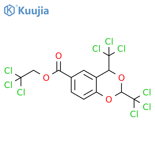 4H-1,3-Benzodioxin-6-carboxylic acid, 2,4-bis(trichloromethyl)-, 2,2,2-trichloroethyl ester structure
