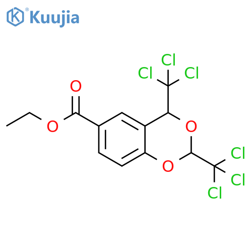4H-1,3-Benzodioxin-6-carboxylic acid, 2,4-bis(trichloromethyl)-, ethylester structure