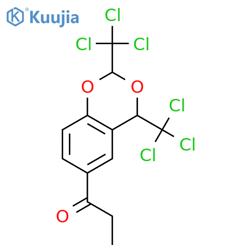 1-Propanone, 1-[2,4-bis(trichloromethyl)-4H-1,3-benzodioxin-6-yl]- structure
