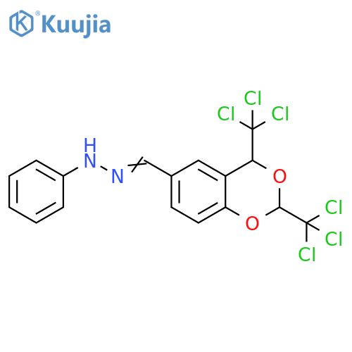 4H-1,3-Benzodioxin-6-carboxaldehyde, 2,4-bis(trichloromethyl)-, 2-phenylhydrazone structure
