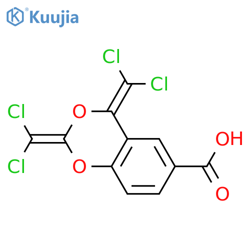4H-1,3-Benzodioxin-6-carboxylic acid, 2,4-bis(dichloromethylene)- structure