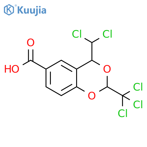4H-1,3-Benzodioxin-6-carboxylic acid, 4-(dichloromethyl)-2-(trichloromethyl)- structure