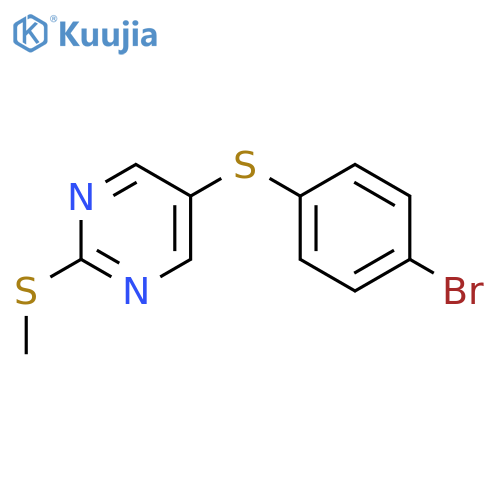 Pyrimidine, 5-[(4-bromophenyl)thio]-2-(methylthio)- structure