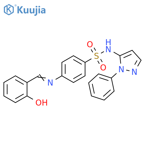 Benzenesulfonamide,4-[[(2-hydroxyphenyl)methylene]amino]-N-(1-phenyl-1H-pyrazol-5-yl)- structure