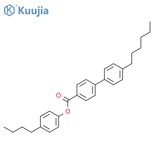 [1,1'-Biphenyl]-4-carboxylic acid, 4'-hexyl-, 4-butylphenyl ester structure