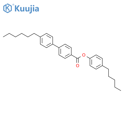 [1,1'-Biphenyl]-4-carboxylic acid, 4'-hexyl-, 4-pentylphenyl ester structure