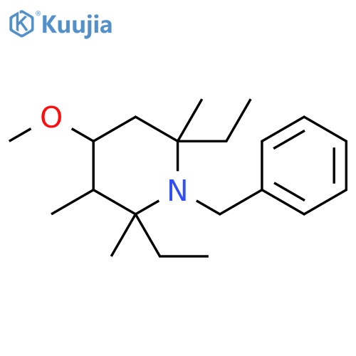Piperidine, 2,6-diethyl-4-methoxy-2,3,6-trimethyl-1-(phenylmethyl)- structure