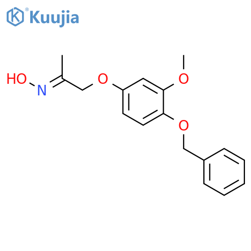 2-Propanone, 1-[3-methoxy-4-(phenylmethoxy)phenoxy]-, oxime structure
