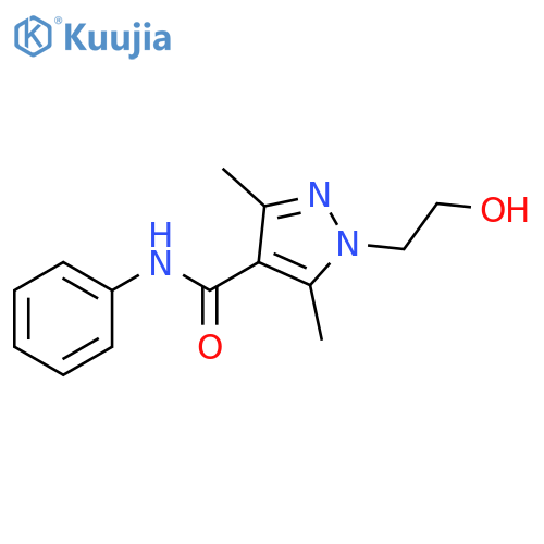 1H-Pyrazole-4-carboxamide, 1-(2-hydroxyethyl)-3,5-dimethyl-N-phenyl- structure