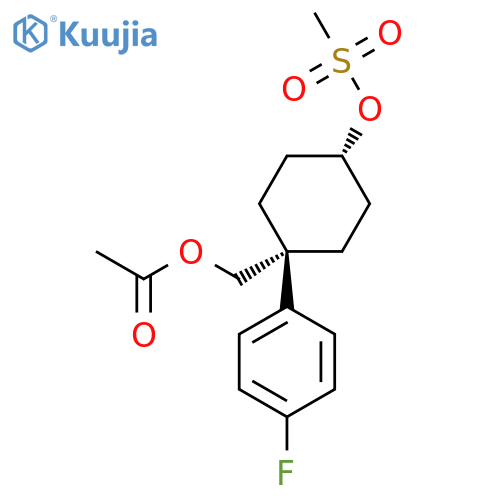 Cyclohexanemethanol, 1-(4-fluorophenyl)-4-[(methylsulfonyl)oxy]-, acetate, cis- (9CI) structure