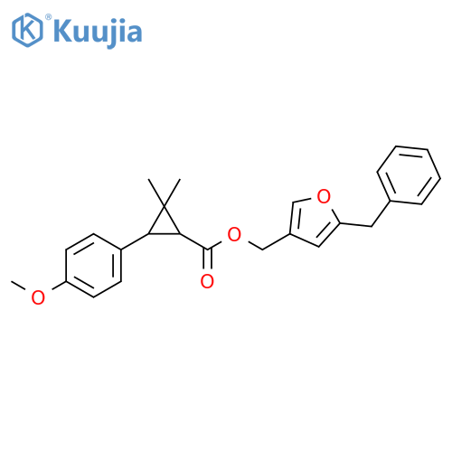 Cyclopropanecarboxylic acid, 3-(4-methoxyphenyl)-2,2-dimethyl-,[5-(phenylmethyl)-3-furanyl]methyl ester structure