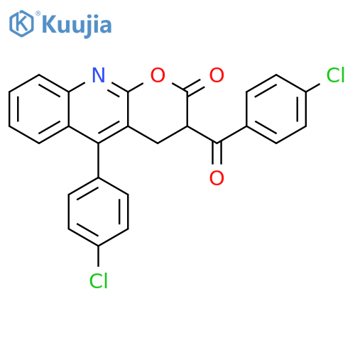2H-Pyrano[2,3-b]quinolin-2-one, 3-(4-chlorobenzoyl)-5-(4-chlorophenyl)-3,4-dihydro- structure
