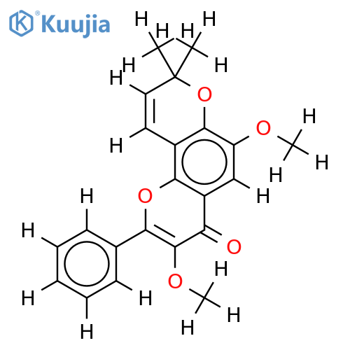 3,6-dimethoxy-2",2"-dimethylchromene-(3",4":7,8)-flavone structure