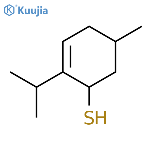 2-Cyclohexene-1-thiol, 5-methyl-2-(1-methylethyl)-, trans- structure