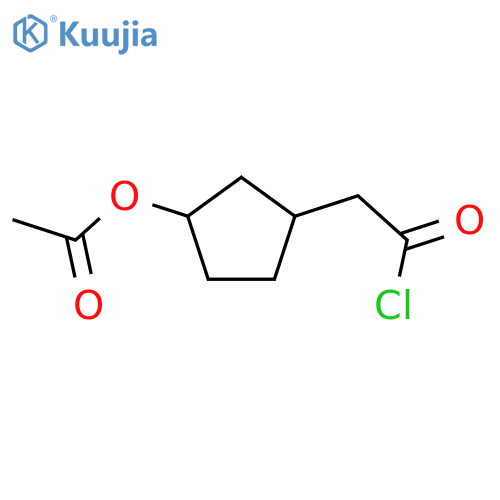 Cyclopentaneacetyl chloride, 3-(acetyloxy)-, cis- structure
