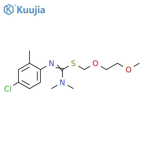Carbamimidothioic acid, N'-(4-chloro-2-methylphenyl)-N,N-dimethyl-, (2-methoxyethoxy)methyl ester structure