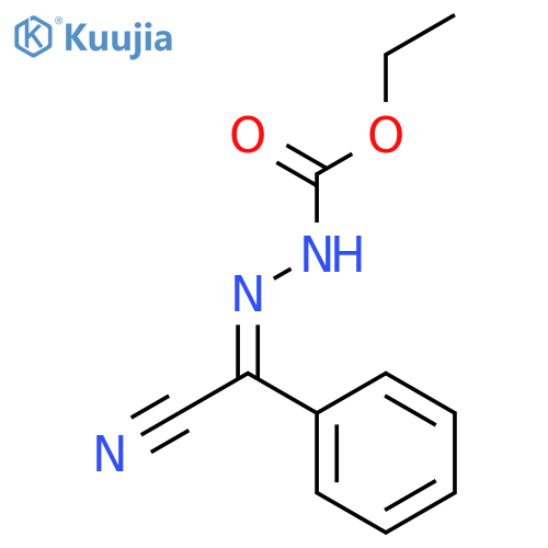 Hydrazinecarboxylic acid, (cyanophenylmethylene)-, ethyl ester structure