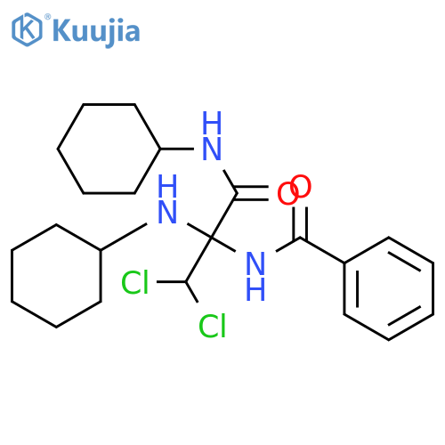 Benzamide, N-[1,2-bis(cyclohexylamino)-1-(dichloromethyl)-2-oxoethyl]- structure