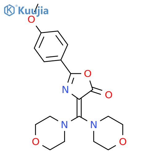5(4H)-Oxazolone, 4-(di-4-morpholinylmethylene)-2-(4-methoxyphenyl)- structure