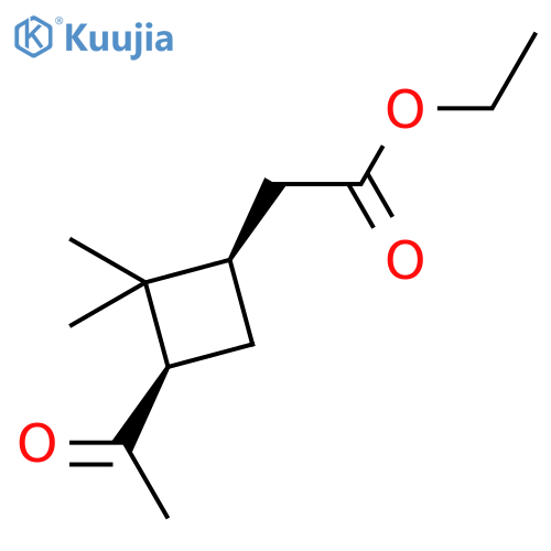 CYCLOBUTANEACETIC ACID, 3-ACETYL-2,2-DIMETHYL-, ETHYL ESTER, CIS- structure