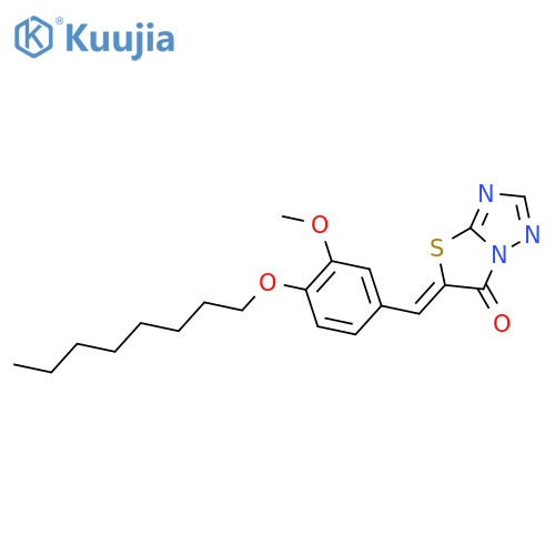 (5Z)-5-{3-methoxy-4-(octyloxy)phenylmethylidene}-5H,6H-1,2,4triazolo3,2-b1,3thiazol-6-one structure
