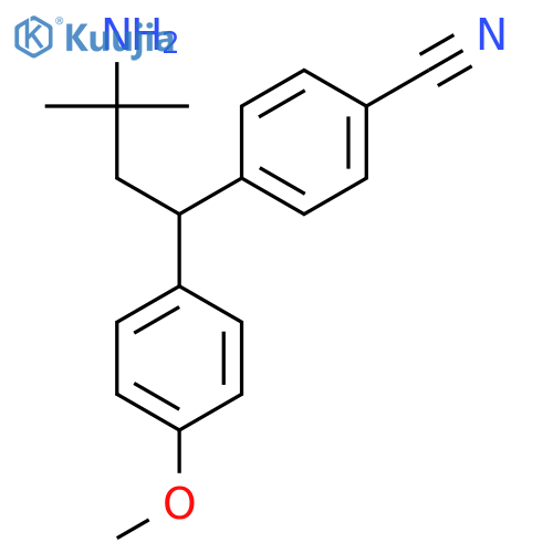 Benzonitrile, 4-[3-amino-1-(4-methoxyphenyl)-3-methylbutyl]- structure