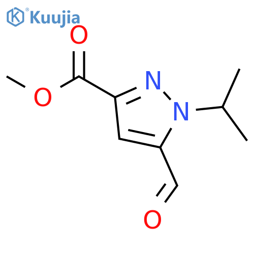 1H-PYRAZOLE-3-CARBOXYLIC ACID, 5-FORMYL-1-(1-METHYLETHYL)-, METHYL ESTER structure