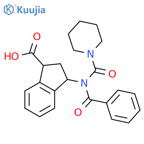 1H-Indene-1-carboxylic acid,3-[benzoyl(1-piperidinylcarbonyl)amino]-2,3-dihydro- structure