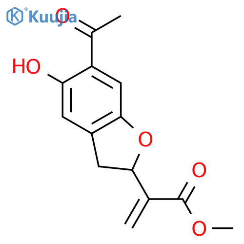Methyl 2-(6-acetyl-5-hydroxy-2,3-dihydrobenzofuran-2-yl)acrylate structure