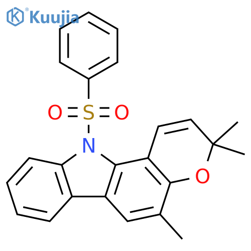 Pyrano[3,2-a]carbazole,3,11-dihydro-3,3,5-trimethyl-11-(phenylsulfonyl)- structure