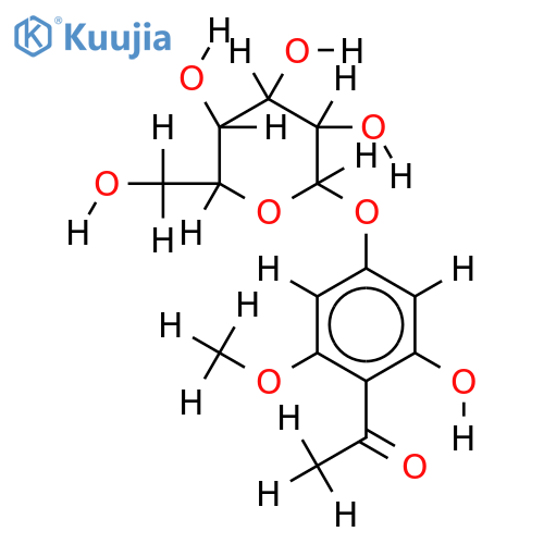 (4-Acetyl-3-hydroxy-5-methoxy-phenyl)-beta-D-glucopyranosid structure