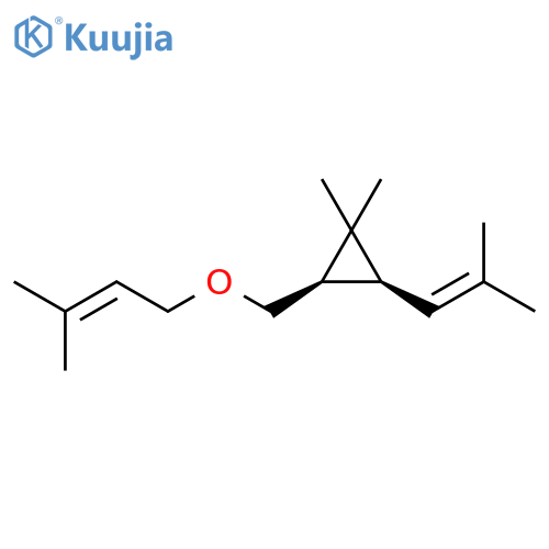 Cyclopropane, 1,1-dimethyl-2-[[(3-methyl-2-butenyl)oxy]methyl]-3-(2-methyl-1-propenyl)-, cis- (9CI) structure
