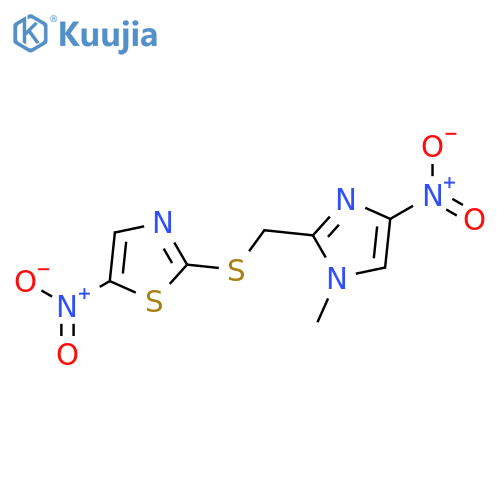 Thiazole, 2-[[(1-methyl-4-nitro-1H-imidazol-2-yl)methyl]thio]-5-nitro- structure