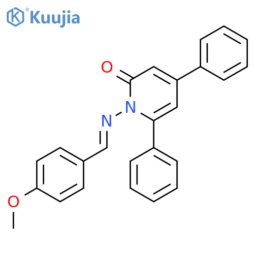 2(1H)-Pyridinone, 1-[[(4-methoxyphenyl)methylene]amino]-4,6-diphenyl- structure