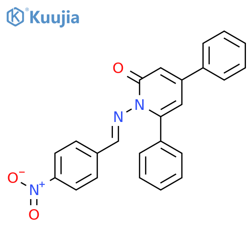 2(1H)-Pyridinone, 1-[[(4-nitrophenyl)methylene]amino]-4,6-diphenyl- structure