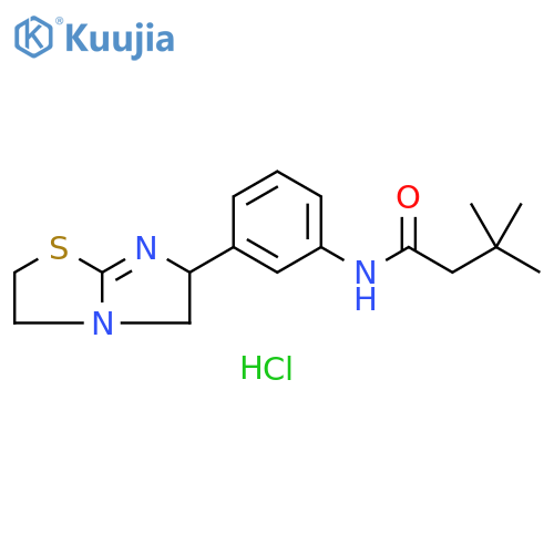 Butanamide, 3,3-dimethyl-N-[3-(2,3,5,6-tetrahydroimidazo[2,1-b]thiazol-6-yl)phenyl]-, hydrochloride (1:1) structure