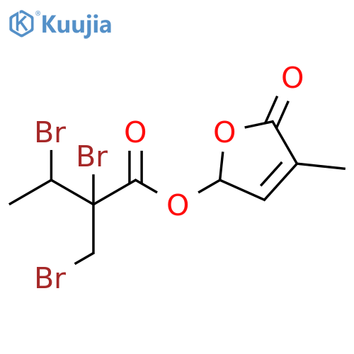 Butanoic acid, 2,3-dibromo-2-(bromomethyl)-, 2,5-dihydro-4-methyl-5-oxo-2-furanyl ester structure